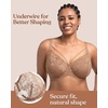 image:imageHSIA Minimizer Bras for Women Unlined Underwire Lace Bras for Large Breasts  Full Coverage Plus Size Support Lift Breathable Everyday Essentials Soft Back Smoothing Wide Straps Sizes 3246 CIDark Beige