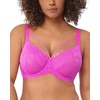 image:imageHSIA Minimizer Bras for Women Unlined Underwire Lace Bras for Large Breasts  Full Coverage Plus Size Support Lift Breathable Everyday Essentials Soft Back Smoothing Wide Straps Sizes 3246 CIHot Pink
