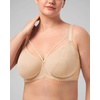 image:imageHSIA Minimizer Bras for Women Unlined Underwire Lace Bras for Large Breasts  Full Coverage Plus Size Support Lift Breathable Everyday Essentials Soft Back Smoothing Wide Straps Sizes 3246 CIApricot