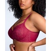 image:imageHSIA Minimizer Bras for Women Unlined Underwire Lace Bras for Large Breasts  Full Coverage Plus Size Support Lift Breathable Everyday Essentials Soft Back Smoothing Wide Straps Sizes 3246 CIRose Red