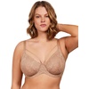image:imageHSIA Minimizer Bras for Women Unlined Underwire Lace Bras for Large Breasts  Full Coverage Plus Size Support Lift Breathable Everyday Essentials Soft Back Smoothing Wide Straps Sizes 3246 CITaupe Beige