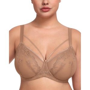 image:imageHSIA Minimizer Bras for Women Unlined Underwire Lace Bras for Large Breasts  Full Coverage Plus Size Support Lift Breathable Everyday Essentials Soft Back Smoothing Wide Straps Sizes 3246 CIChristmasdark Beige