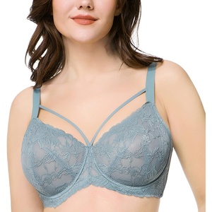 image:imageHSIA Minimizer Bras for Women Unlined Underwire Lace Bras for Large Breasts  Full Coverage Plus Size Support Lift Breathable Everyday Essentials Soft Back Smoothing Wide Straps Sizes 3246 CIGrey Blue