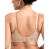 image:imageHSIA Minimizer Bras for Women Full Coverage Coolcomfort Plus Size Bra  Supportive Underwire Minimizing Cooling Comfort Unlined Seamless Back Smoothing Unpadded T Shirt Bra for Large BreastsIvory Beige Leaf Print