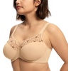 image:imageHSIA Minimizer Bras for Women Full Coverage Coolcomfort Plus Size Bra  Supportive Underwire Minimizing Cooling Comfort Unlined Seamless Back Smoothing Unpadded T Shirt Bra for Large BreastsEmbroidered Light Beige