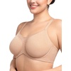 image:imageHSIA Minimizer Bras for Women Full Coverage Coolcomfort Plus Size Bra  Supportive Underwire Minimizing Cooling Comfort Unlined Seamless Back Smoothing Unpadded T Shirt Bra for Large BreastsLight Beige With Floral Print