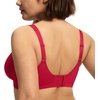 image:imageHSIA Minimizer Bras for Women Full Coverage Coolcomfort Plus Size Bra  Supportive Underwire Minimizing Cooling Comfort Unlined Seamless Back Smoothing Unpadded T Shirt Bra for Large BreastsEmbroidered Coral Red