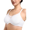 image:imageHSIA Minimizer Bras for Women Full Coverage Coolcomfort Plus Size Bra  Supportive Underwire Minimizing Cooling Comfort Unlined Seamless Back Smoothing Unpadded T Shirt Bra for Large BreastsWhite With Floral Print