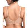image:imageHSIA Minimizer Bras for Women Full Coverage Coolcomfort Plus Size Bra  Supportive Underwire Minimizing Cooling Comfort Unlined Seamless Back Smoothing Unpadded T Shirt Bra for Large BreastsLight Beige With Floral Print