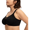 image:imageHSIA Minimizer Bras for Women Full Coverage Coolcomfort Plus Size Bra  Supportive Underwire Minimizing Cooling Comfort Unlined Seamless Back Smoothing Unpadded T Shirt Bra for Large BreastsEmbroidered Black