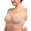 image:imageHSIA Minimizer Bras for Women Full Coverage Coolcomfort Plus Size Bra  Supportive Underwire Minimizing Cooling Comfort Unlined Seamless Back Smoothing Unpadded T Shirt Bra for Large BreastsIvory Beige Lip Print