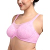 image:imageHSIA Minimizer Bras for Women Full Coverage Coolcomfort Plus Size Bra  Supportive Underwire Minimizing Cooling Comfort Unlined Seamless Back Smoothing Unpadded T Shirt Bra for Large BreastsBlush Pink Leaf Print