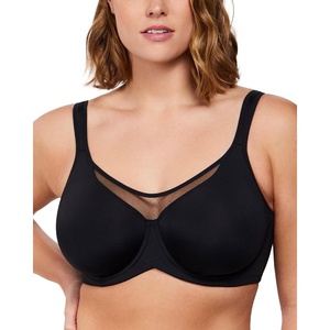 image:imageHSIA Minimizer Bras for Women Full Coverage Coolcomfort Plus Size Bra  Supportive Underwire Minimizing Cooling Comfort Unlined Seamless Back Smoothing Unpadded T Shirt Bra for Large BreastsRich Black