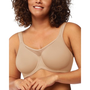 image:imageHSIA Minimizer Bras for Women Full Coverage Coolcomfort Plus Size Bra  Supportive Underwire Minimizing Cooling Comfort Unlined Seamless Back Smoothing Unpadded T Shirt Bra for Large BreastsLight Beige