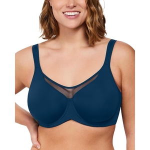 image:imageHSIA Minimizer Bras for Women Full Coverage Coolcomfort Plus Size Bra  Supportive Underwire Minimizing Cooling Comfort Unlined Seamless Back Smoothing Unpadded T Shirt Bra for Large BreastsOceana Blue