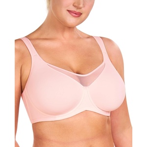 image:imageHSIA Minimizer Bras for Women Full Coverage Coolcomfort Plus Size Bra  Supportive Underwire Minimizing Cooling Comfort Unlined Seamless Back Smoothing Unpadded T Shirt Bra for Large BreastsLight Pink
